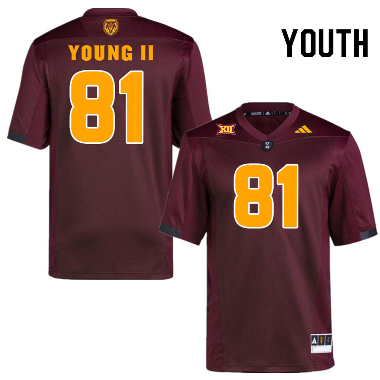 Men #81 Jamaal Young II Arizona State Sun Devils College Football Jerseys Stitched-Maroon